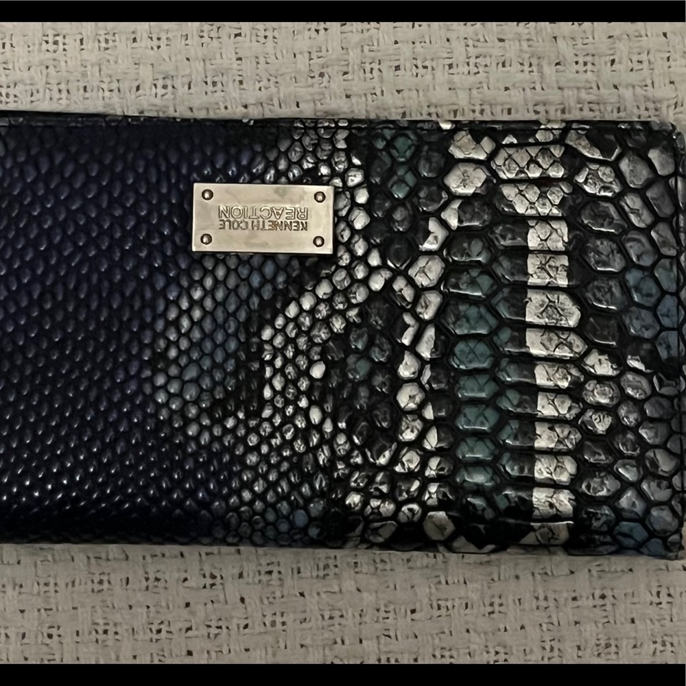 Blue Kenneth Cole Purse Leapord Print